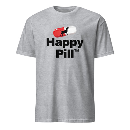 HAPPY PILL Bull Terrier graphic t-shirt, novelty dog capsule design, unisex, sports grey